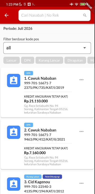List/Cari Nasabah